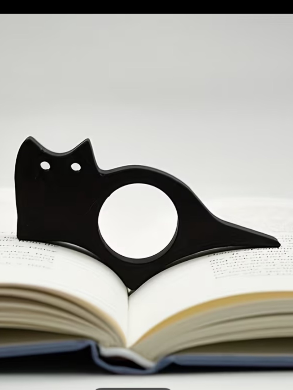 Black Cat Page Holder Bookmark Book Opener Reading Accessory